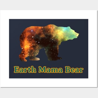 Earth Mama Bear Galaxy Colorful Birthday Gift Posters and Art